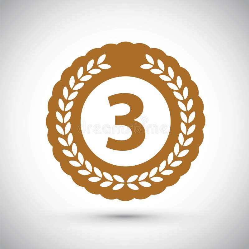 Terceira medalha do lugar ilustração do vetor