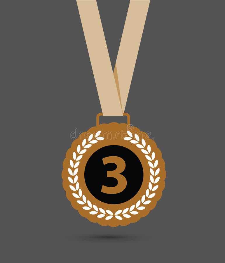 Terceira medalha do lugar ilustração stock