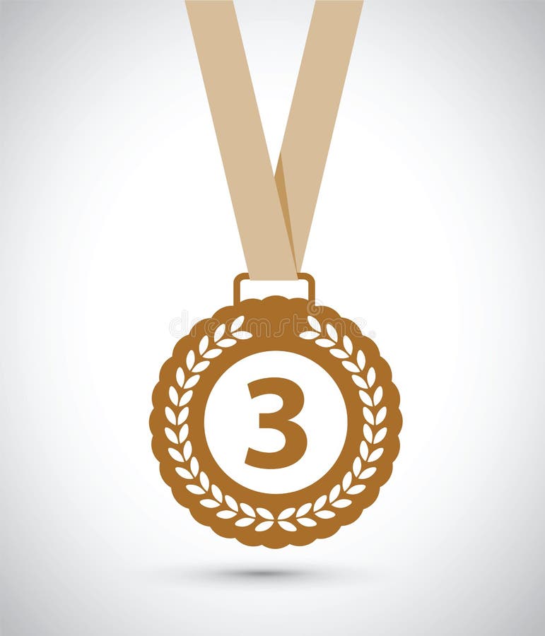 Terceira medalha do lugar ilustração royalty free