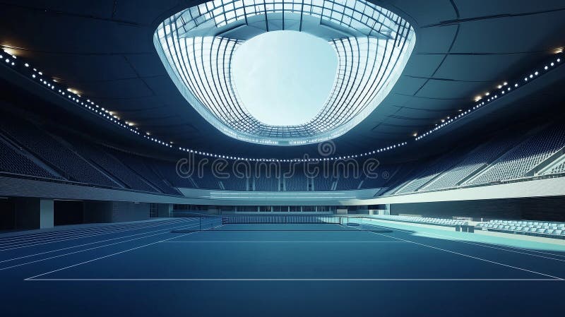 Teren de tenis interior cu un design elegant și modern vector illustration