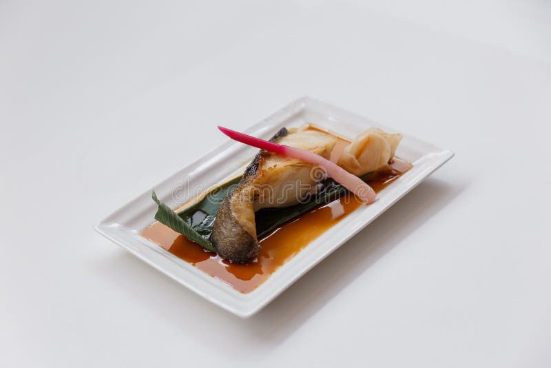 Teriyaki Sablefish Fried Marinated Sable Fish with Teriyaki Sauce