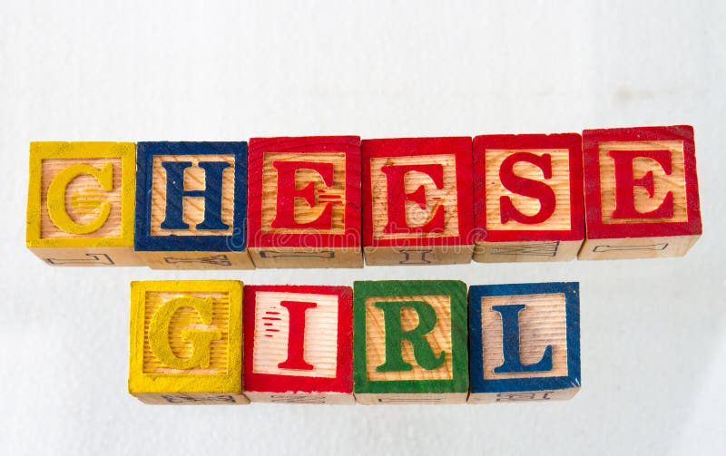 The Term Cheese Girl Displayed Visually Stock Photo Image of graphic