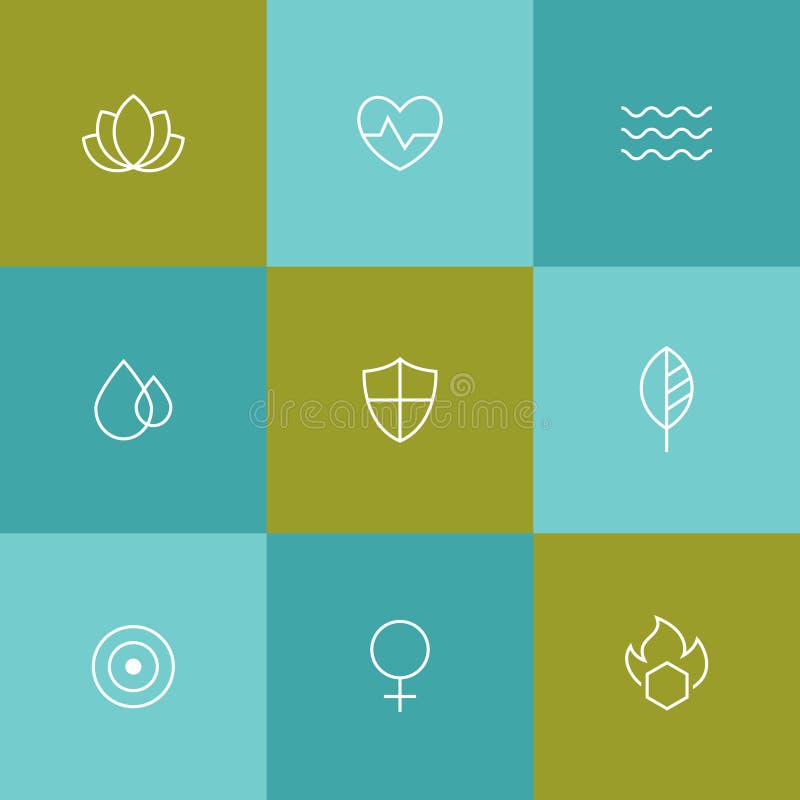 Termas, beleza, ícones de relaxamento ilustração do vetor Termas, beleza, ícones de relaxamento ilustração do vetor