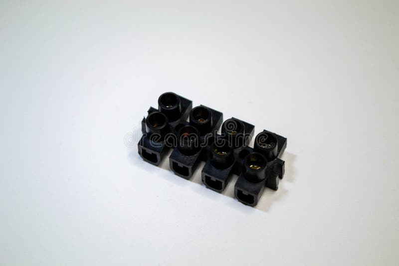 Terminal Blocks for Electric Cables. Shot of Electric Connector