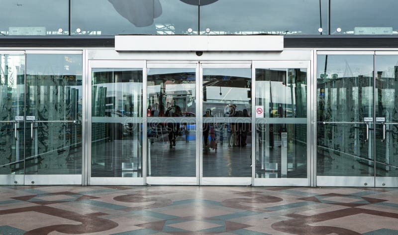 Terminal building gate entrance and automatic glass door stock photography Terminal building gate entrance and automatic glass door stock photography