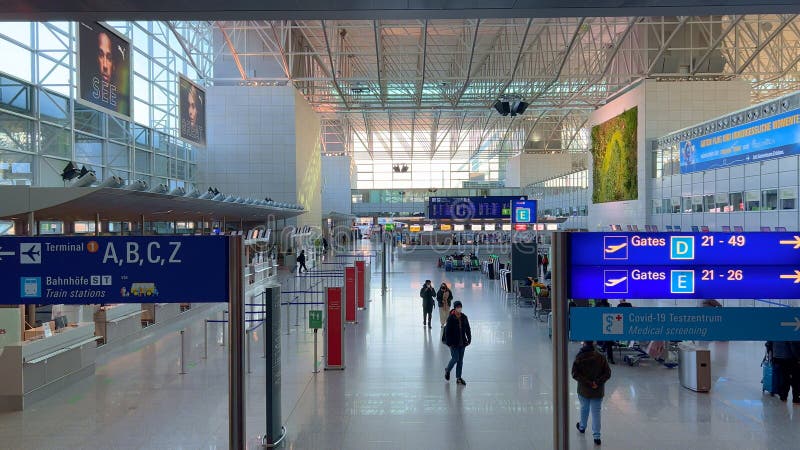 Terminal 2 at Frankfurt Airport - FRANKFURT, GERMANY - FEBRUARY 13, 2022