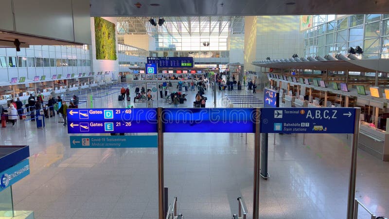 Terminal 2 at Frankfurt Airport - FRANKFURT, GERMANY - FEBRUARY 13, 2022