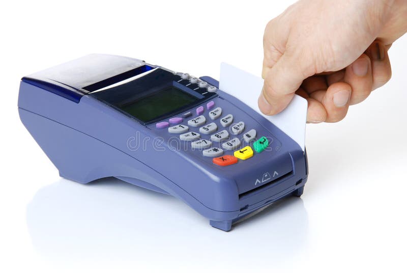 The terminal with a pure credit card royalty free stock photography
