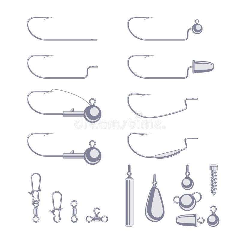 Terminal Tackle Elements for Fishing Bass Stock Vector - Illustration of  outdoors, bass: 139839300