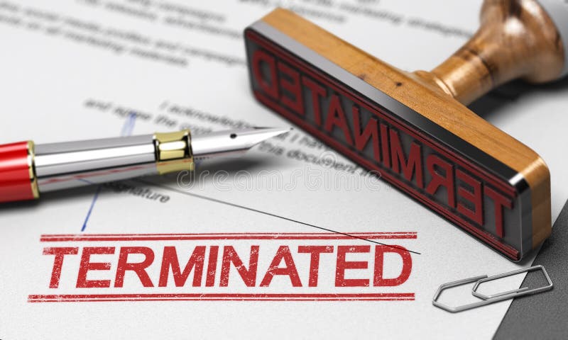Notice Of Termination Stamp Stock Image - Image of contract, rubber