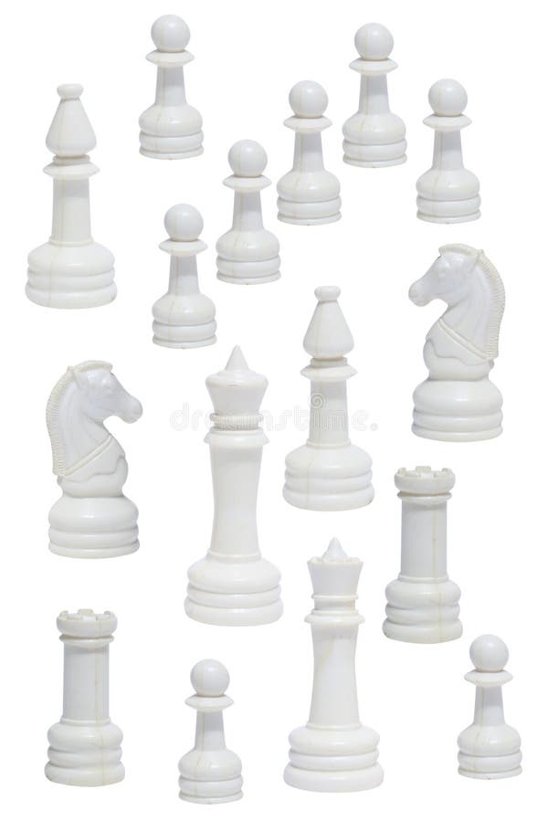 Peças Do Jogo De Xadrez Pretas Isoladas No Branco Foto de Stock - Imagem de  conceito, estratégico: 103308398
