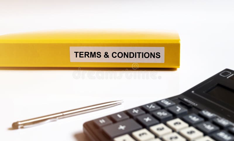 Terms and conditions inscription. Business documents stock image