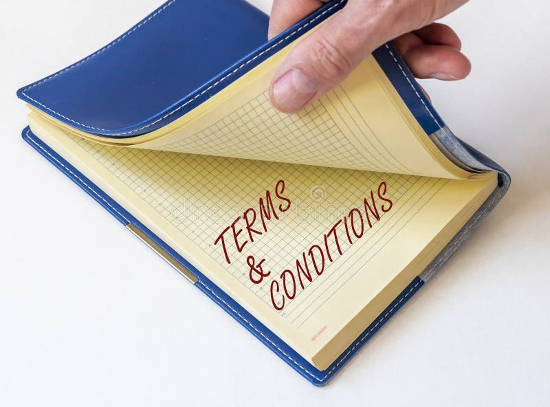 Terms and conditions inscription text. Rules of agreement stock photography