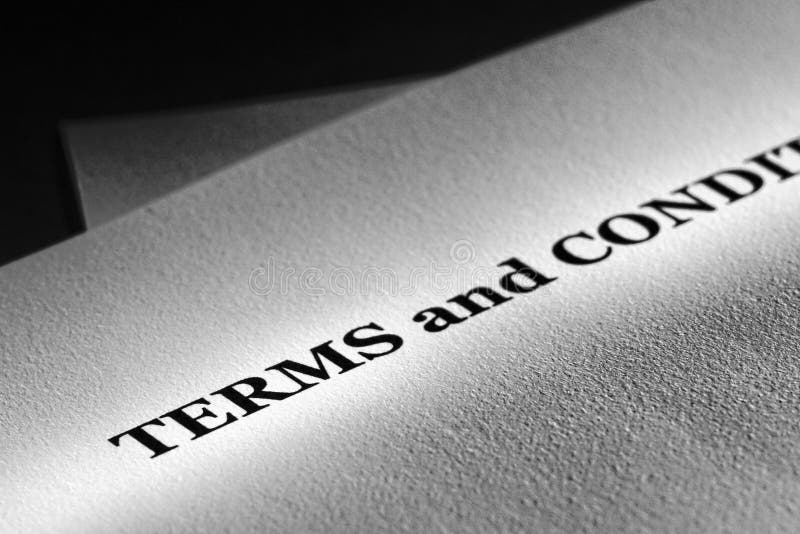 Terms and Conditions Legal Notice Print Document