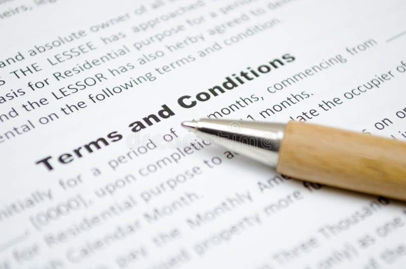 Terms and conditions stock photos
