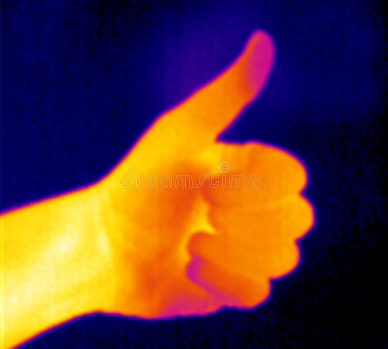 Termógrafo-Pulgar para arriba imagenes de archivo Termógrafo-Pulgar para arriba imagenes de archivo