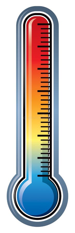 A temperature thermometer shows a hot and cold section. Could be used for a goal marker. A temperature thermometer shows a hot and cold section. Could be used for a goal marker.