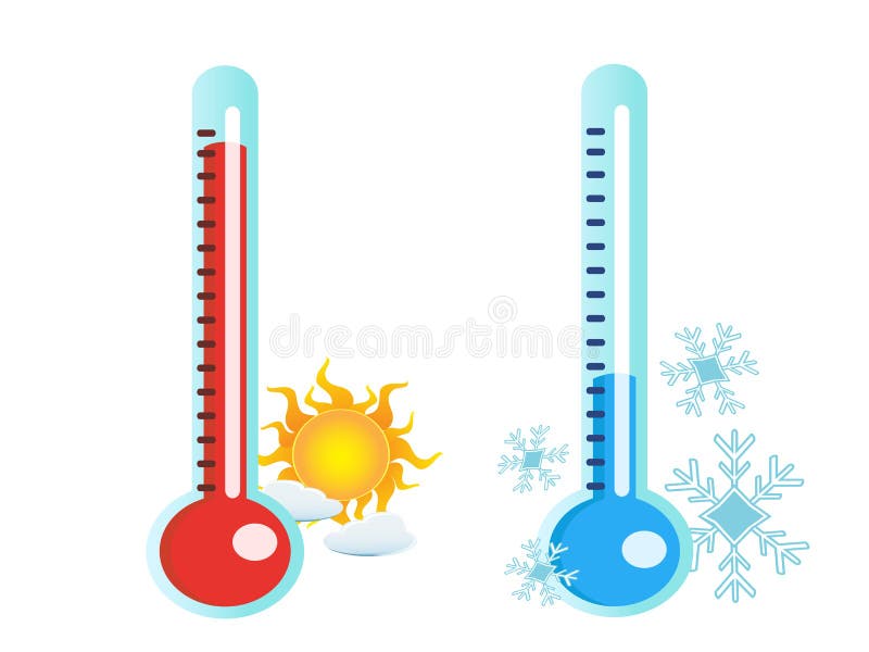 Termômetro na temperatura quente e fria ilustração royalty free Termômetro na temperatura quente e fria ilustração royalty free