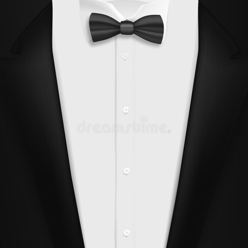 Terno Preto Realístico Do Vetor Terno Elegante Do Smoking Dos Homens 3D  Photorealistic Com Laço Ilustração do Vetor - Ilustração de forma,  revestimento: 99988762