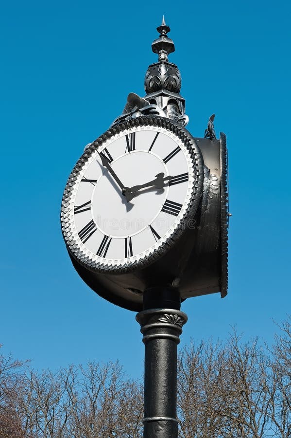 Ternopil Center Clock in Ukraine Stock Image Image of metal, blue