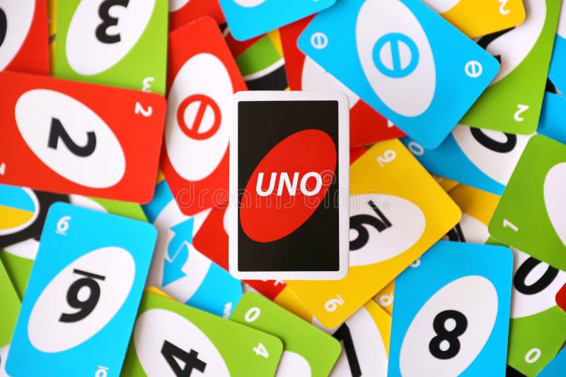 Uno Game Cards Scattered All Over the Frame and One Card Showing the Reverse  Side with Uno Logo Close-up Editorial Photo - Image of shedding, yellow:  144396811