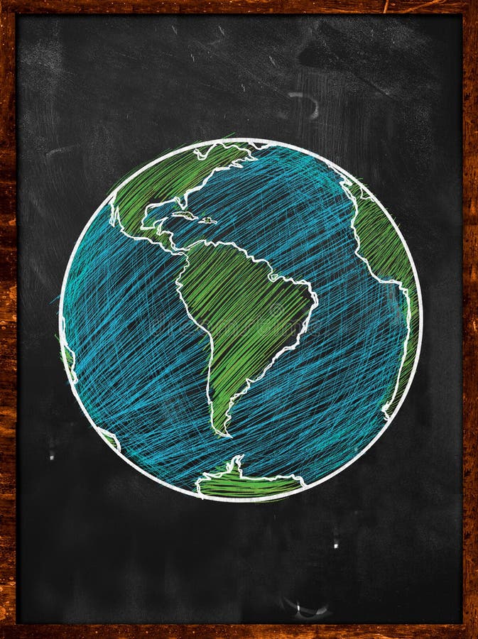 Terra azul verde no quadro-negro ilustração do vetor Terra azul verde no quadro-negro ilustração do vetor