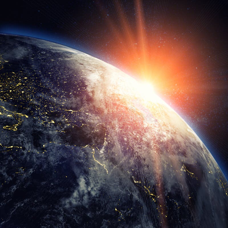 Terra Bonita E a Lua Elementos Desta Imagem Fornecidos Pela NASA