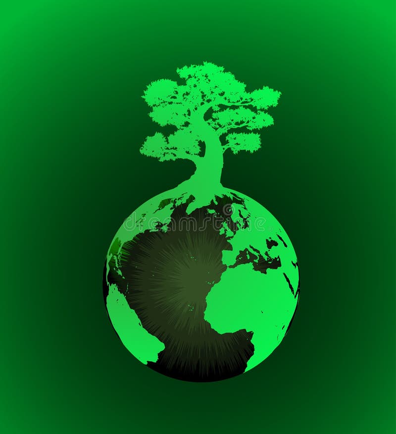 Terra com árvore ilustração royalty free Terra com árvore ilustração royalty free