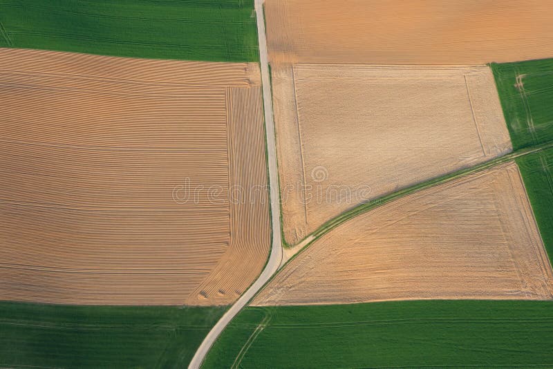 Terra de exploração agrícola aérea