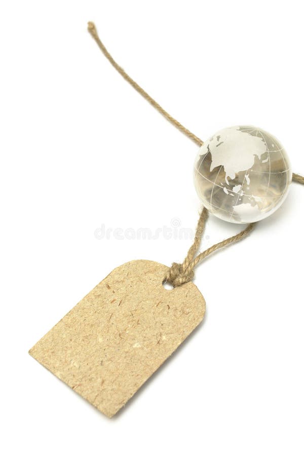 Terra em branco do Tag e do vidro foto de stock royalty free Terra em branco do Tag e do vidro foto de stock royalty free
