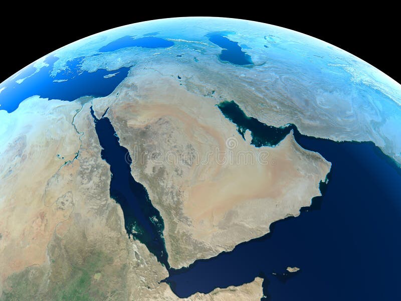 The Middle East as seen from space. The Middle East as seen from space