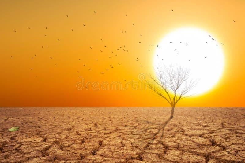 Terra seca e ar seco quente