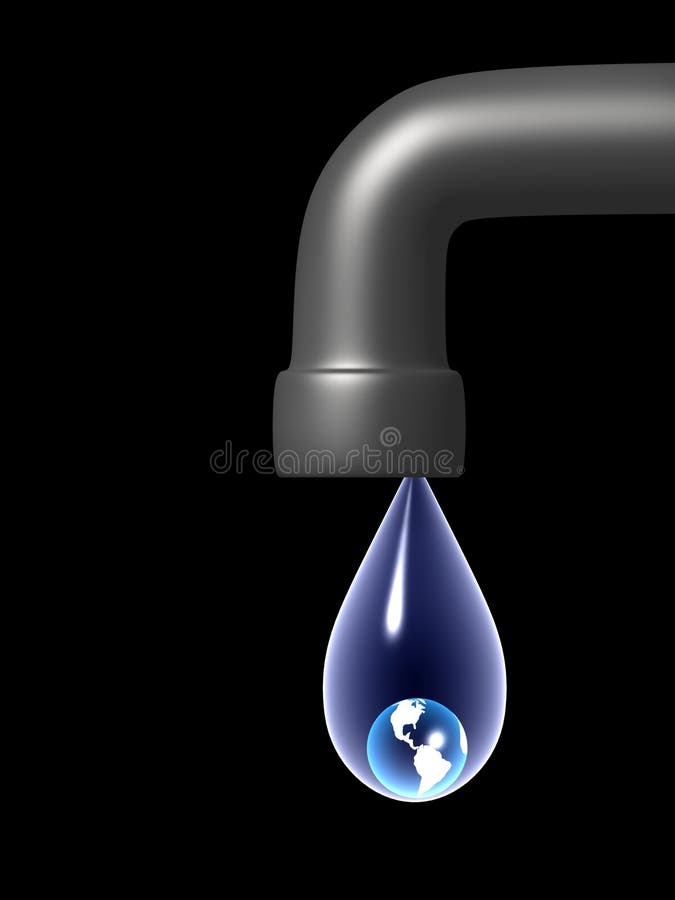 Terra in una goccia di acqua illustrazione di stock Terra in una goccia di acqua illustrazione di stock