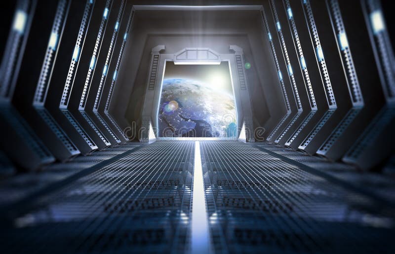 Terra veduta dall'interno di una stazione spaziale fotografia stock libera da diritti Terra veduta dall'interno di una stazione spaziale fotografia stock libera da diritti