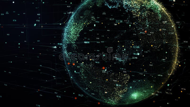 Terra verde do planeta que gerencie na rede futurista global do cyber ilustração do vetor Terra verde do planeta que gerencie na rede futurista global do cyber ilustração do vetor