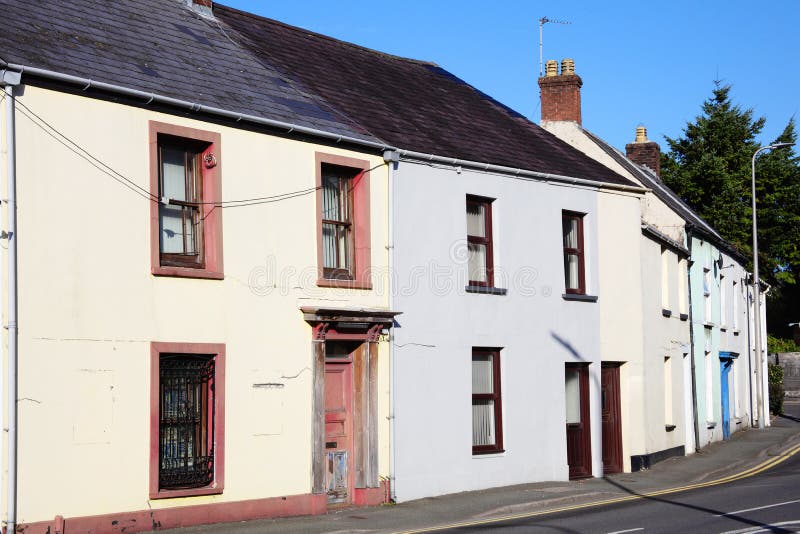 Terraced houses in Camarthen stock images Terraced houses in Camarthen stock images