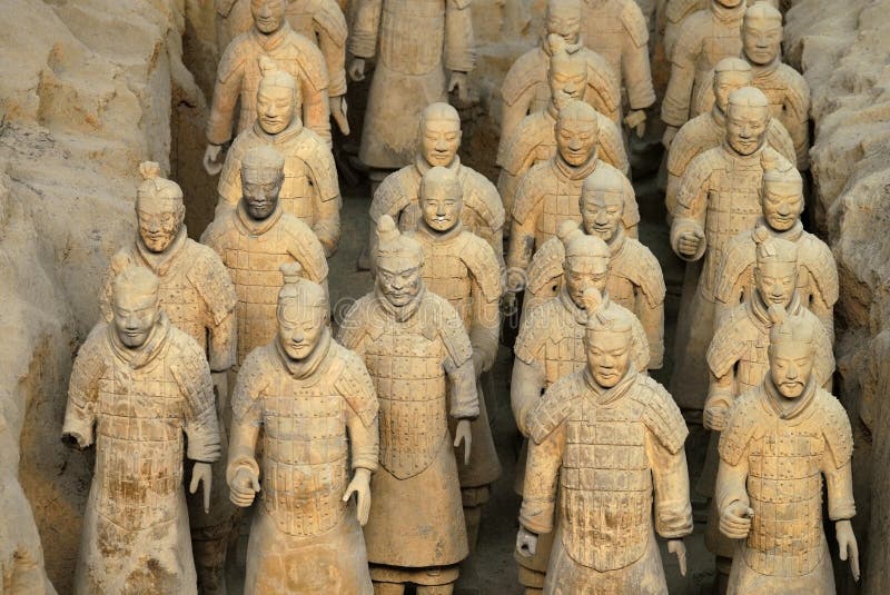 Starověké Terakotové Armády Qin Shi Huang v blízkosti města Xian v Shaaxi provincie v Číně.