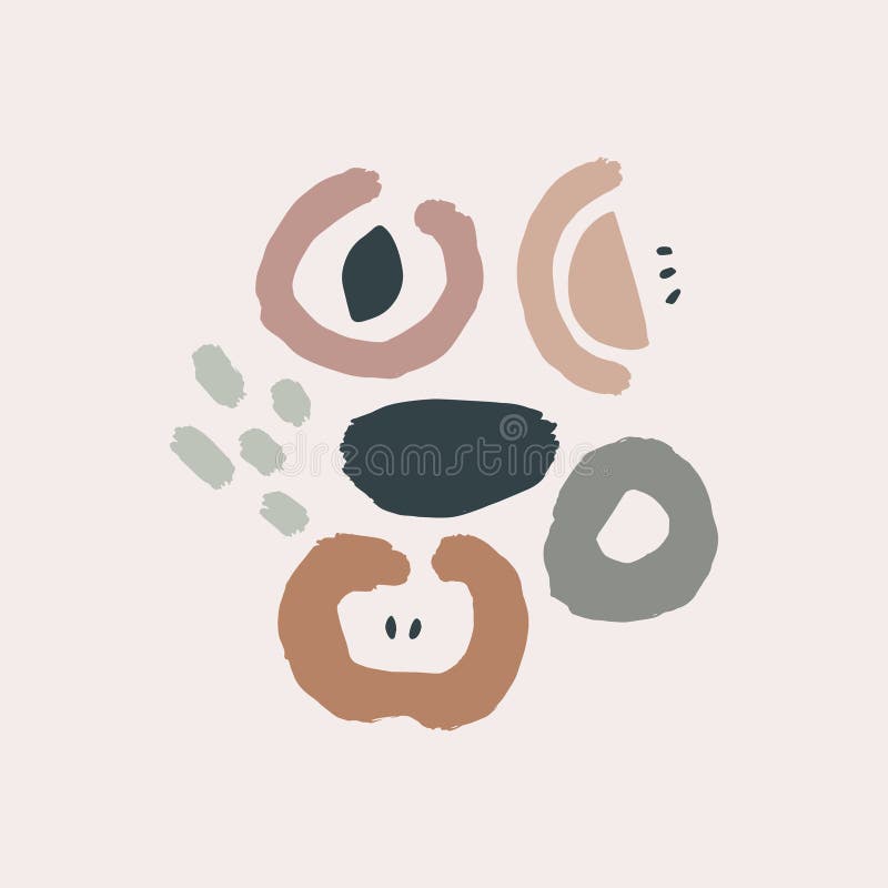 Terracotta Beige Blush Konst Utskrivbara former av utskrivbar murdeka Minimalistisk Boho Poster Vector vektor illustrationer