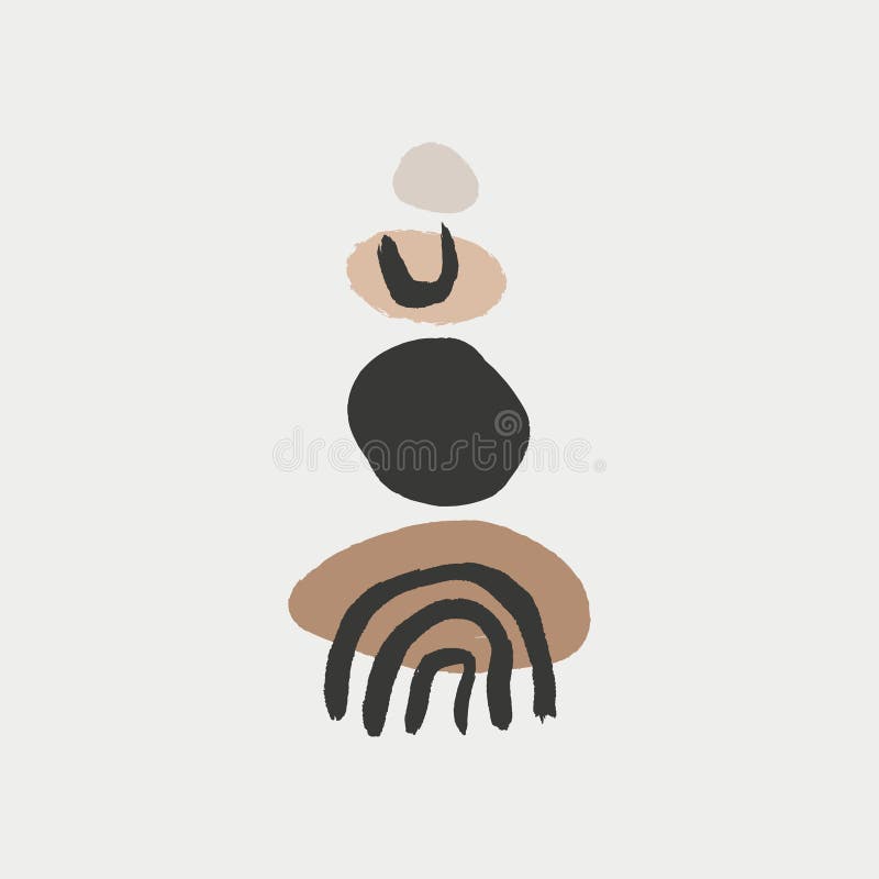 Terracotta Beige Blush Konst Utskrivbara former av utskrivbar murdeka Minimalistisk Boho Poster Vector stock illustrationer