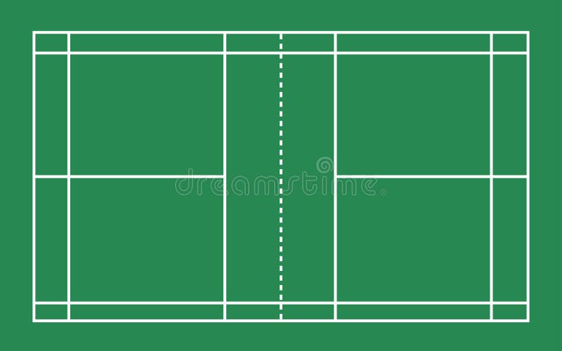 Flat green badminton court, football field. Vector illustration. Flat green badminton court, football field. Vector illustration