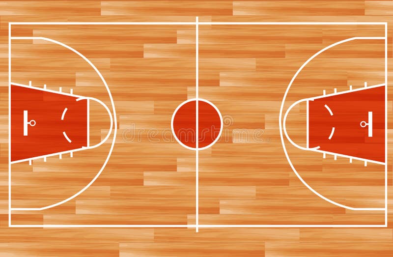 Terrain De Basket En Bois De Vecteur Illustration de Vecteur