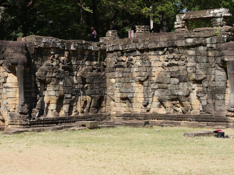 Terrass av elefanterna, Angkor Thom royaltyfri foto Terrass av elefanterna, Angkor Thom royaltyfri foto
