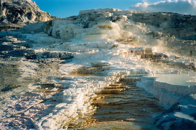 The Minerva Terrace in Mammoth Hot Springs, Yellowstone, USA. The Minerva Terrace in Mammoth Hot Springs, Yellowstone, USA