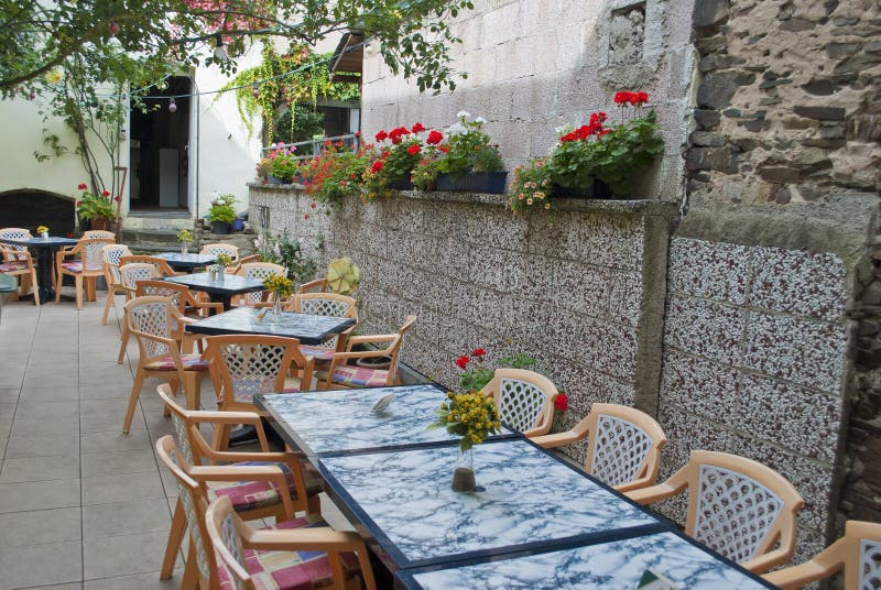 Terraza de un restaurante imagen de archivo Terraza de un restaurante imagen de archivo