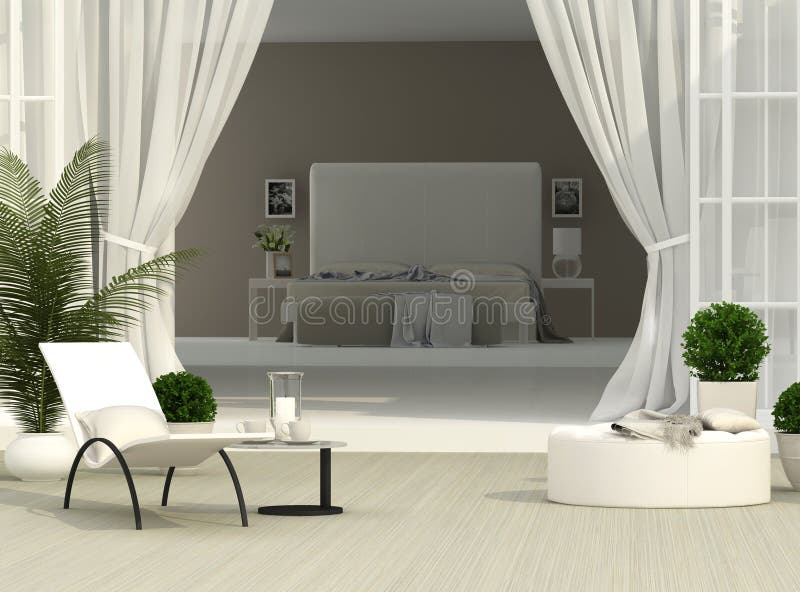 Terraza y dormitorio libre illustration Terraza y dormitorio libre illustration