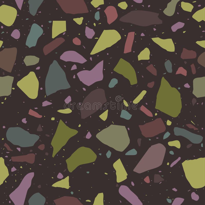 Terrazzo flooring seamless pattern. Marble mosaic made in colored polished pebble. Vector background. Terrazzo flooring seamless pattern. Marble mosaic made in colored polished pebble. Vector background