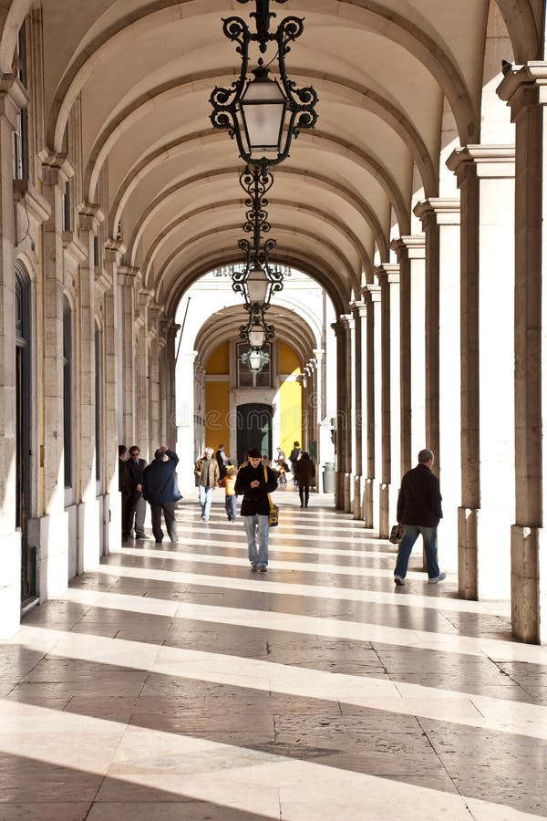 Terreiro font Paco Commerce Square Lisbon images stock Terreiro font Paco Commerce Square Lisbon images stock