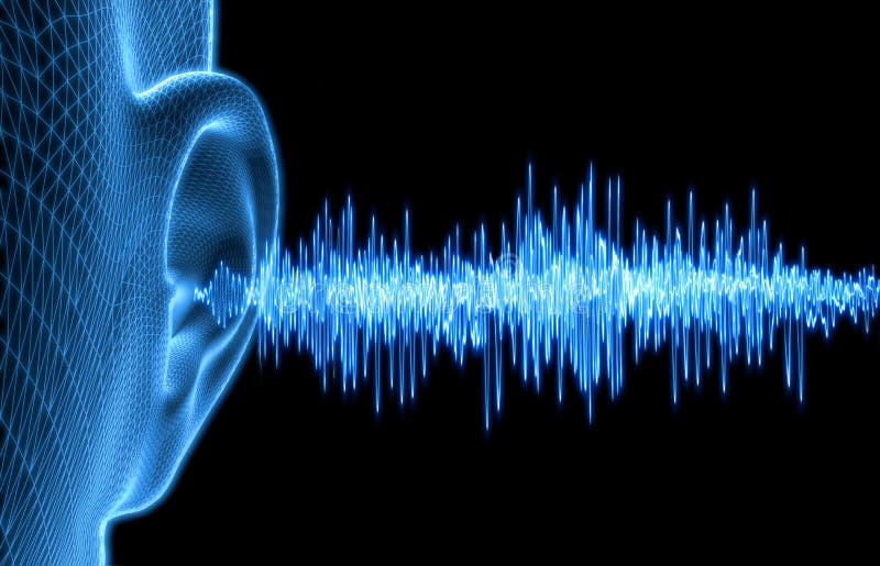 Terremoto con onde sonore - illustrazione 3D illustrazione di stock