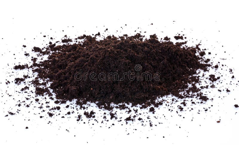 Pile of black garden top soil isolated on white background. Pile of black garden top soil isolated on white background