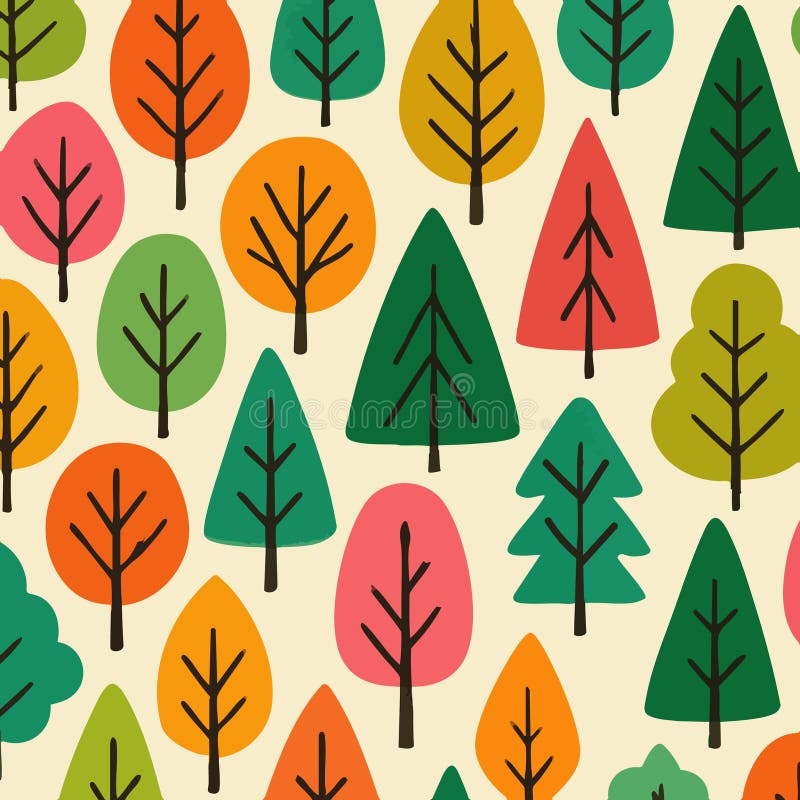 Terrific Trees Print Design in Vector. Vector illustration